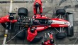 © Maksym - Formula one pit stop  red jumpsuit crew showcases teamwork in competitive racing