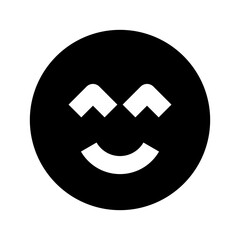 Poster - smile beam emoticon black glyph icon