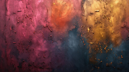 Poster - A colorful abstract painting with a lot of texture and a lot of different colors