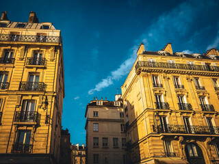 Wall Mural - Beautiful Street view of Buildings, Paris city, France.