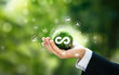 © Deemerwha studio - the circular economy icon in globe on nature background in The concept circular economy for future growth of business and design to reuse and renewable material resources and environment sustainable