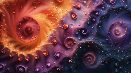 Poster - A colorful abstract painting with swirls and dots