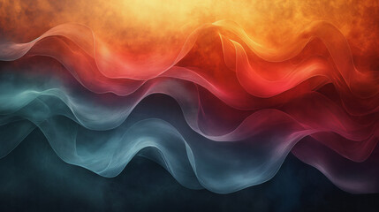 Poster - A colorful wave with blue and red colors