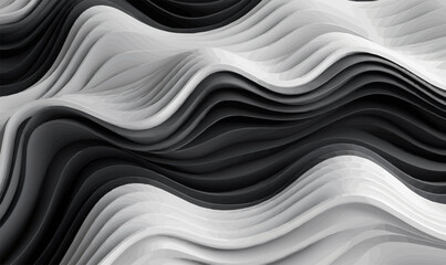 Wall Mural - three-dimensional black white line wave art background knot structure