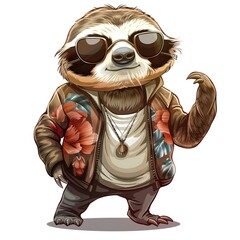 Wall Mural - Sloth edgy fashion