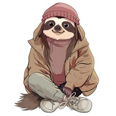 Wall Mural - Sloth Tomboy fashion