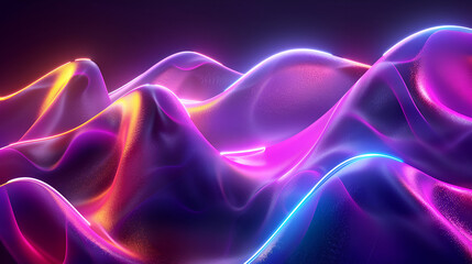 Poster - Abstract neon glowing liquid wave on dark background,Glowing background with wave lines,Motion sound wave. Abstract glowing lines. Graphic concept for your design
