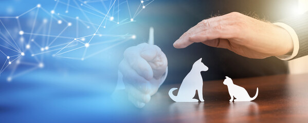 Concept of pet insurance; panoramic banner