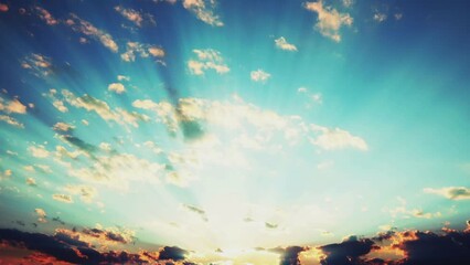 Wall Mural - sunset sun ray time lapse