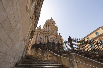 Wall Mural - Cathedral of Saint George in Ragusa, world heritage site of Unesco, Sicily, Italy