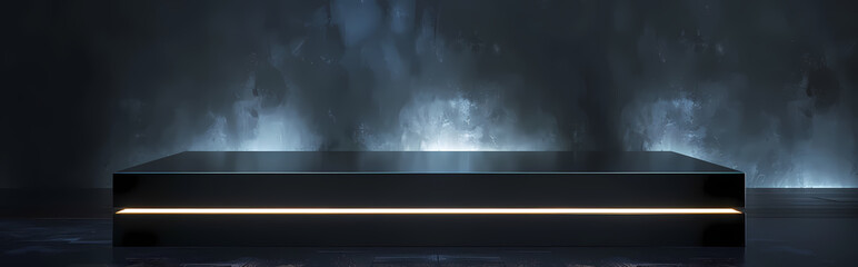 Wall Mural - Futuristic dark podium with light and reflection background