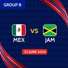 Football Copa America match Mexico vs Jamaica. American Cup soccer competition