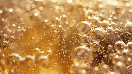 Wall Mural - Sparkling Champagne Bubbles: Close-Up of Shimmering and Textured Champagne Bubbles in Celebration