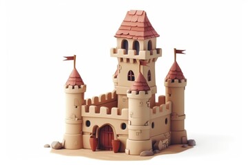 Wall Mural - Castle icon, fairy tale forts, old towers, medieval castles, kingdom symbol, king home, fairytale fortress