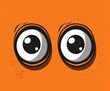 © Ivan - Closeup of two cartoon eyes on vibrant orange background