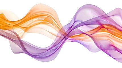 Wall Mural - abstract wave motion futuristic purple and orange design white background banner