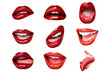 © Rawpixel.com - PNG red lips expression flirty Valentine’s day collection