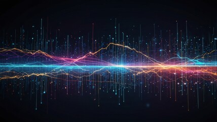 Poster - Abstract technology background of high speed global data transfer, ultra fast broadband and connection, digital cyber tech motion
