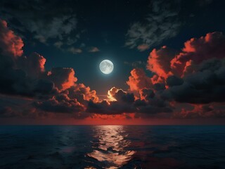 moon over the sea