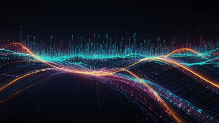 Poster - Abstract technology background of high speed global data transfer, ultra fast broadband and connection, digital cyber tech motion
