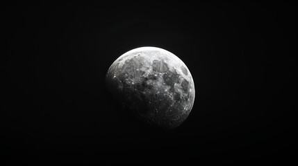 Wall Mural - thin crescent moon in dark night sky, moon phase transformation