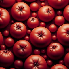Wall Mural - Red tomatoes seamless pattern