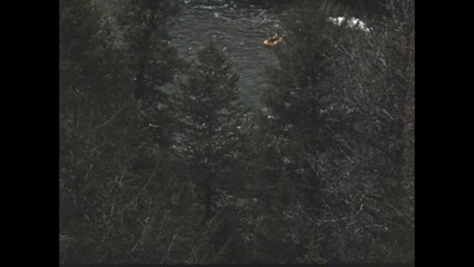 Wall Mural - United States 1955: 1950s Rafts on Raging River in Big Springs Idaho