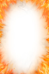 Canvas Print - Flame png frame, orange realistic fire transparent image