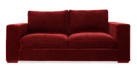 Sticker - Red modern sofa png mockup living room furniture