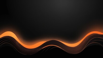 Wall Mural - Orange black waves, color gradient rough abstract background shine bright light and glow template empty space, grainy noise grungy texture on transparent background cut out