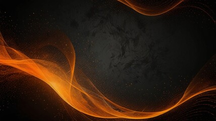 Poster - Orange black waves, color gradient rough abstract background shine bright light and glow template empty space, grainy noise grungy texture on transparent background cut out