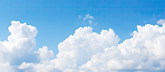 Leinwandbilder - Soft white clouds against blue sky background and empty space. Creative banner. Copyspace image