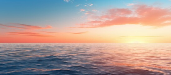 Poster - sunset on the sea landscape. Creative banner. Copyspace image