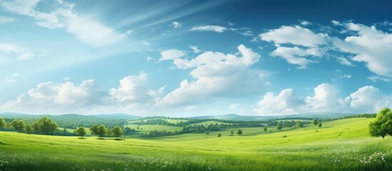 Poster - Broad and beautiful grassland. Creative banner. Copyspace image