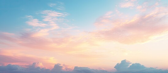 Poster - Clear Sky of Early in the Evening Twilight Sunset Time Texture Background. Creative banner. Copyspace image