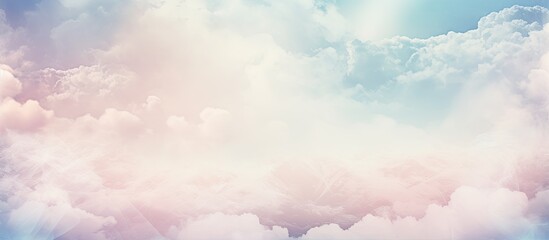 Poster - Double exposure of cloud and sky of paper texture for background Abstract postcard nature art pastel style soft and blur focus. Creative banner. Copyspace image