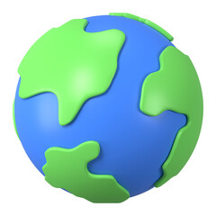 Wall Mural - Globe, environment png icon sticker, 3D rendering, transparent background