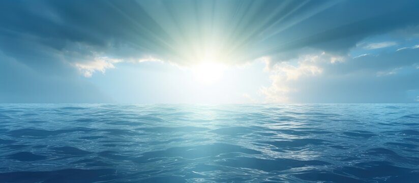 Sunbeams in the sea foam. Creative banner. Copyspace image