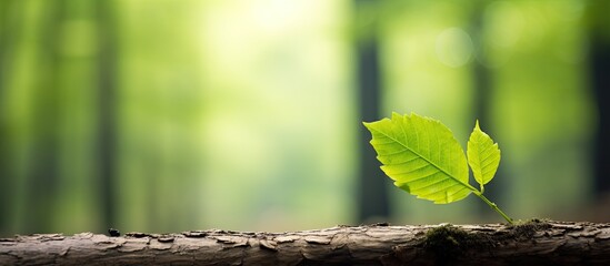 Aufkleber - green leaf beautiful in the forest. Creative banner. Copyspace image