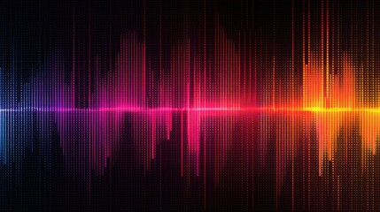 Wall Mural - A colorful sound wave with red, orange, and blue lines