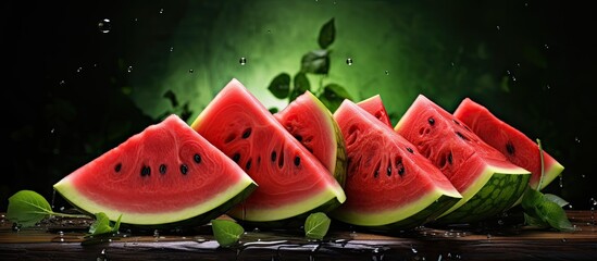 Poster - watermelon. Creative banner. Copyspace image