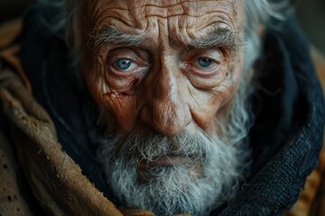 Wall Mural - Sad elderly man lonely.