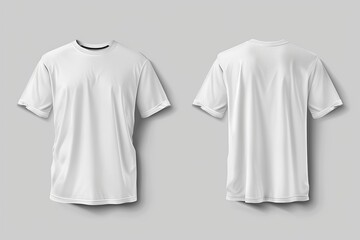 Wall Mural - White t-shirt template showing the front and back views.