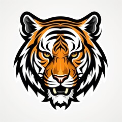 Fierce Tiger Head Mascot Illustration