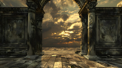majestic afterlife entrance.gates of heaven entrance to meeting god. generative ai
