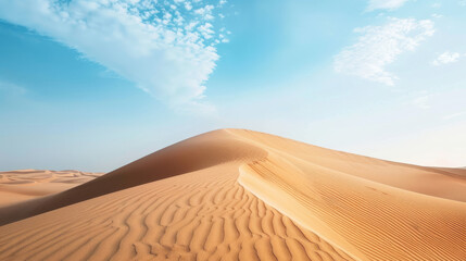 Wall Mural - Beautiful desert landscape with sand dunes and blue sky