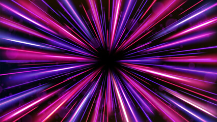 Wall Mural - Abstract Tunnel Speed Light Starburst Background Dynamic Technology Concept, Vector Illustration
