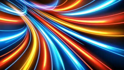 Wall Mural - Abstract Tunnel Speed Light Starburst Background Dynamic Technology Concept, Vector Illustration