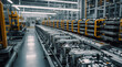 © Yuliia Litvinova - A plant for the production of electric batteries and accumulators, on the conveyor there are parts of the mechanism.