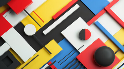 Canvas Print - Wallpaper inspired by Bauhaus design